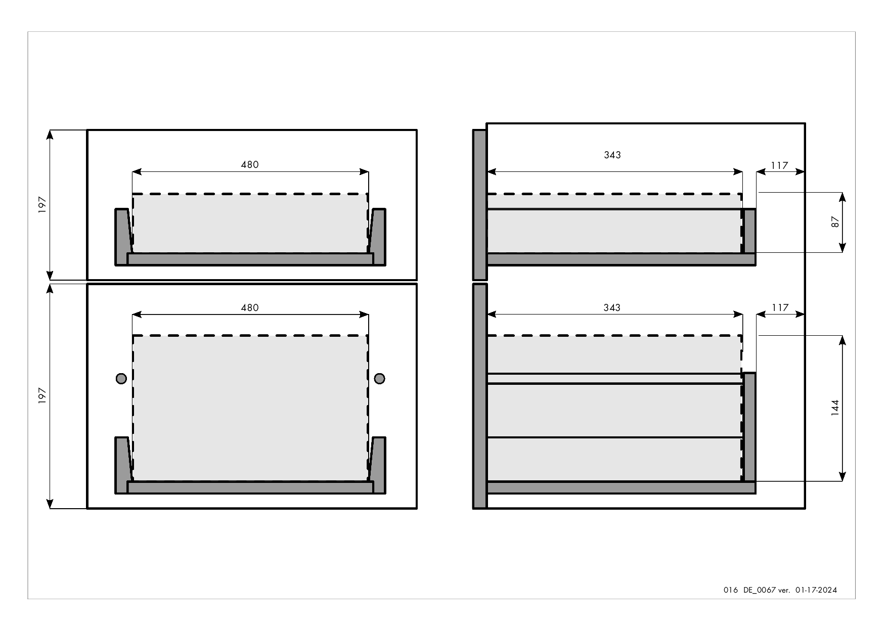 Doplňková skříňka pod desku DSD SZZ2 60 (výška 40 cm)