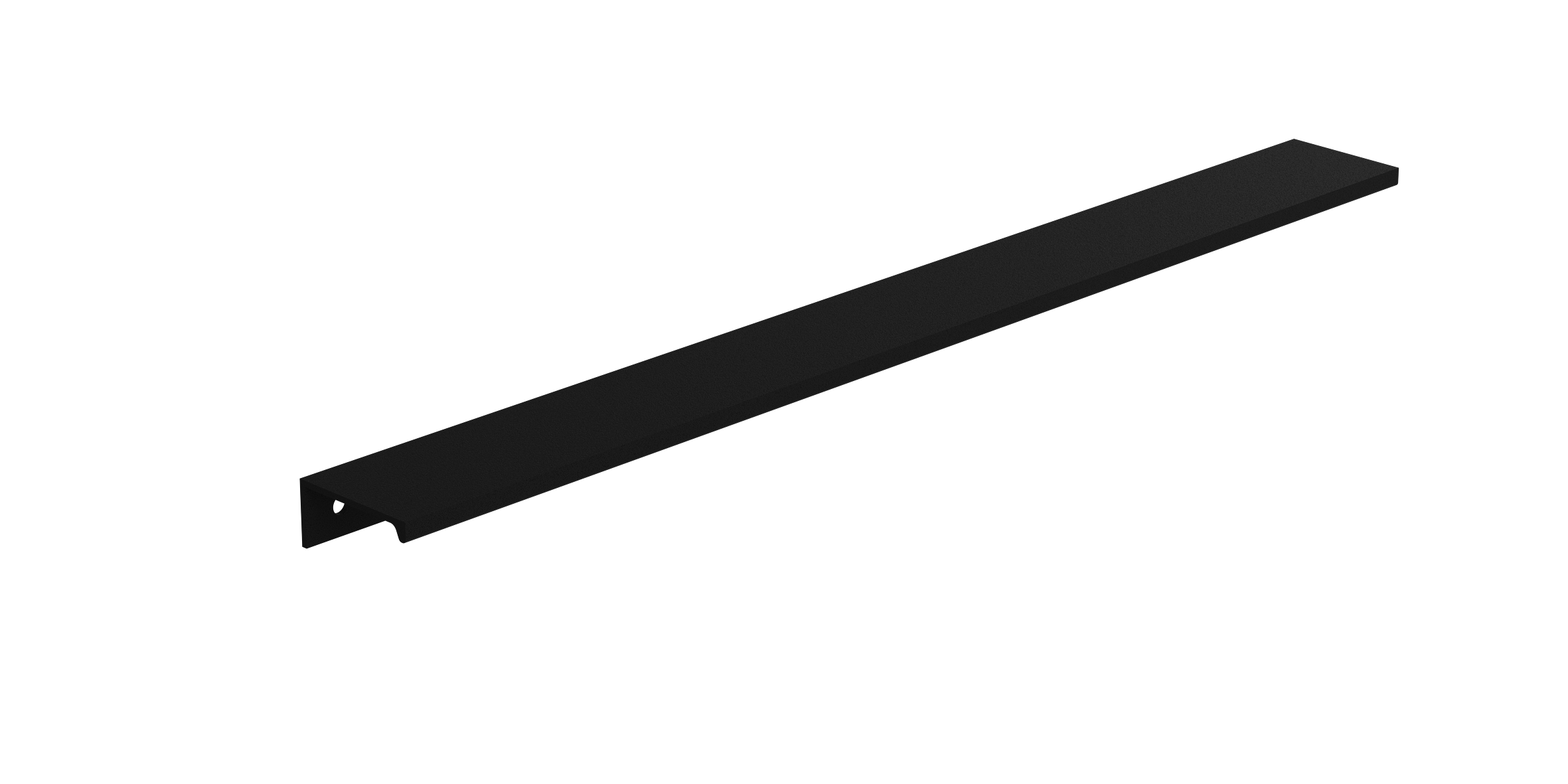 Černá úchytka ve tvaru lišty ke skříňkám do koupelny Dřevojas