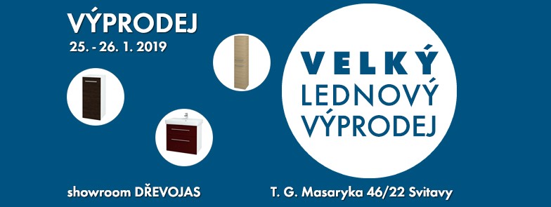 Velký lednový výprodej koupelnového nábytku Dřevojas