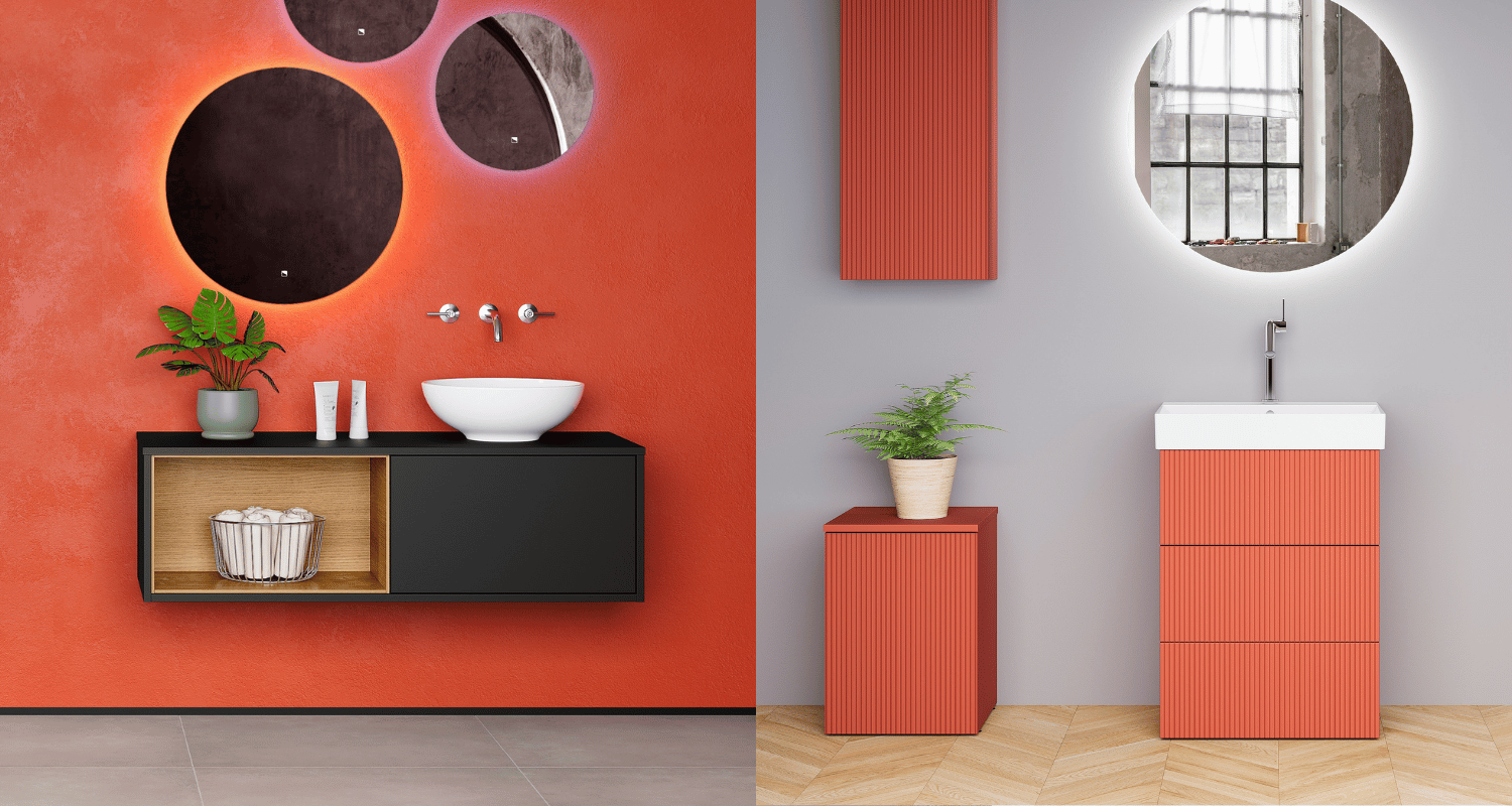 Závěsný koupelnový nábytek a nábytek až na zem Dřevojas