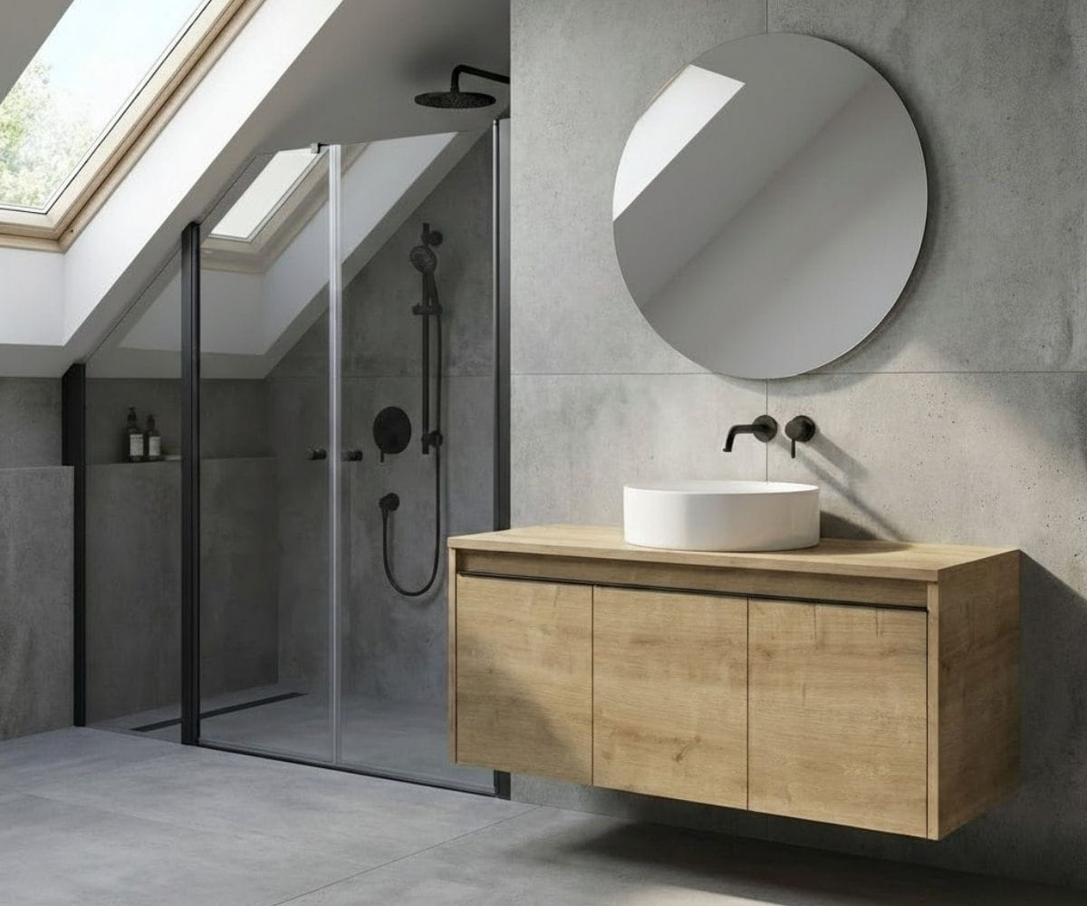 Umyvadlová skříňka VISIT SZD3 120 v moderní koupelně