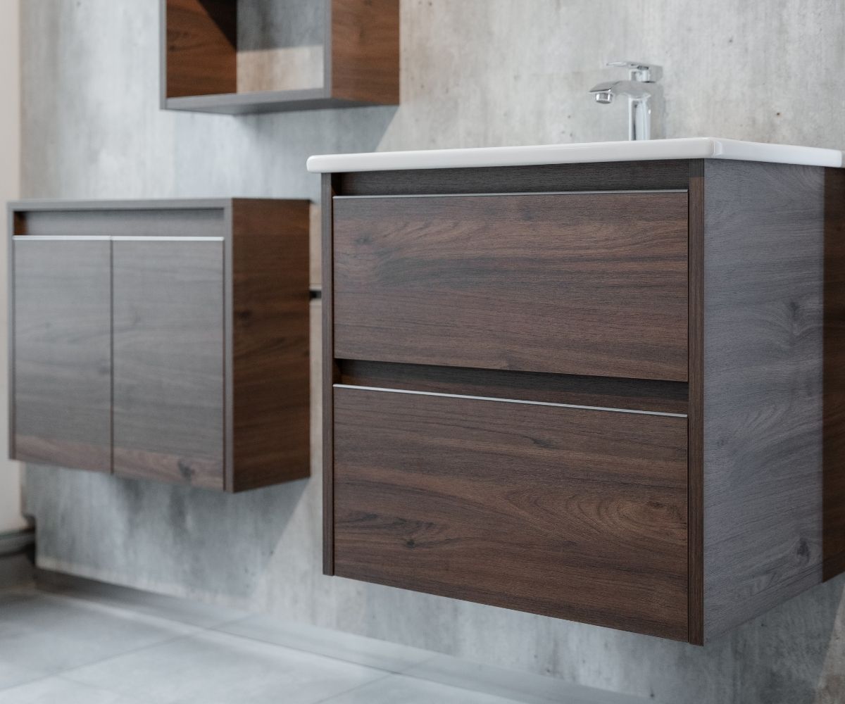 Umyvadlová skříňka BONO SZZ2 60 v dekoru D25 Teak