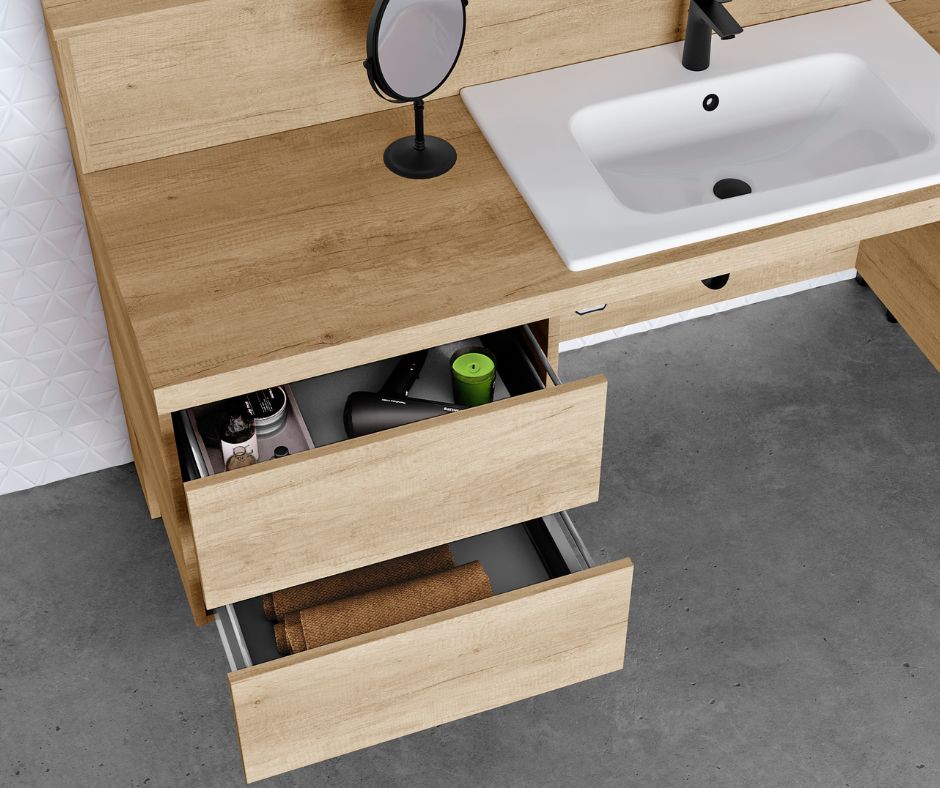 Zásuvky polohovací umyvadlové skříňky Lifterio