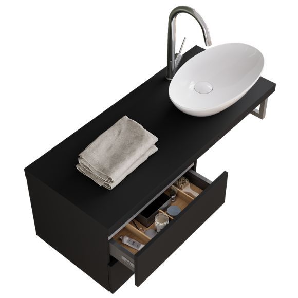 Umyvadlová deska se dvěma zásuvkami a umyvadlem Triumph - antracit