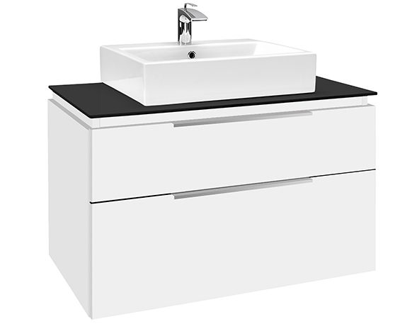 Koupelnová skříňka Tower s umyvadlem v černobílé kombinaci