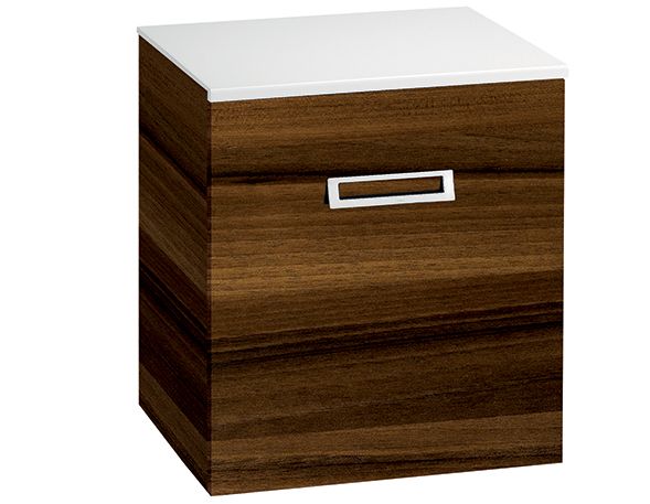 Nízká koupelnová skříňka Q Mono s designovou úchytkou