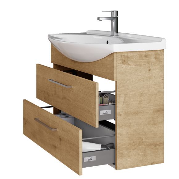 Umyvadlová skříňka TAKE IT v dekoru Arlington s otevřenými zásuvkami