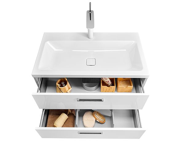 Koupelnová skříňka s prostornými šuplíky a umyvadlem Kaldewei