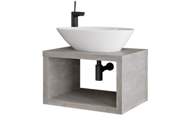 Umyvadlová skříňka STORM v odstínu Beton s umyvadlem Triumph