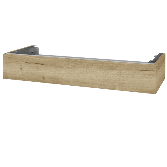 Doplňková skříňka pod desku DSD SZZ 120 (výška 20 cm)  - D01 Beton - L01 Bílá vysoký lesk - Ne