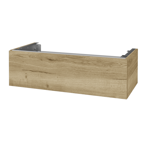 Doplňková skříňka pod desku DSD SZZ1 100 (výška 30 cm)  - D01 Beton - L01 Bílá vysoký lesk - Ne