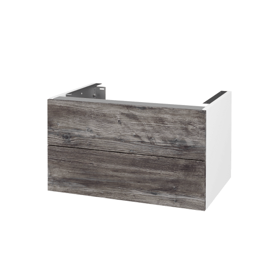 Doplňková skříňka pod desku DSD SZZ2 70 (výška 40 cm)  - N01 Bílá lesk - D01 Beton - Ne