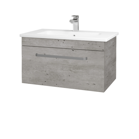 Koupelnová skříňka ASTON SZZ 80  - D01 Beton - Úchytka T01 - L01 Bílá vysoký lesk