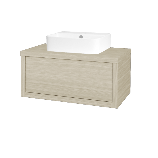 Koupelnová skříňka STORM SZZ 80 (umyvadlo Joy 3)  - D04 Dub - M01 Bílá mat