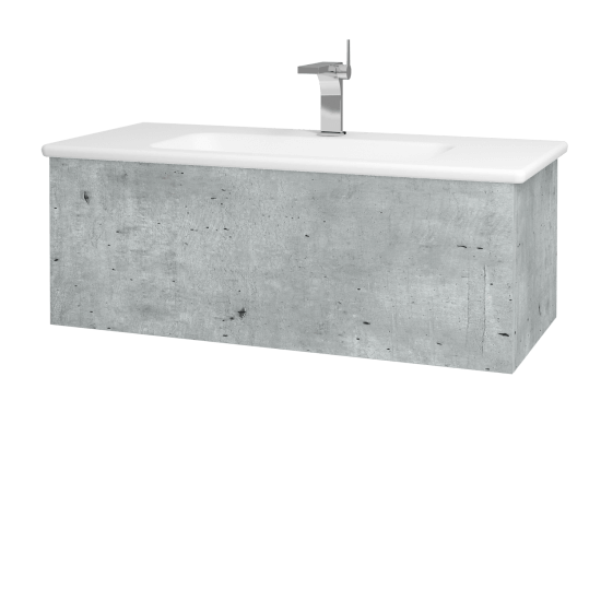 Koupelnová skříňka VARIANTE SZZ 100 (umyvadlo Euphoria)  - D01 Beton - L03 Antracit vysoký lesk