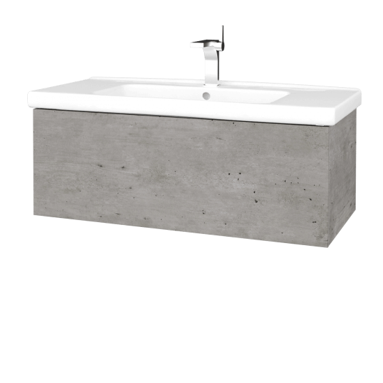 Koupelnová skříňka VARIANTE SZZ 100 (umyvadlo Harmonia)  - D01 Beton - L03 Antracit vysoký lesk