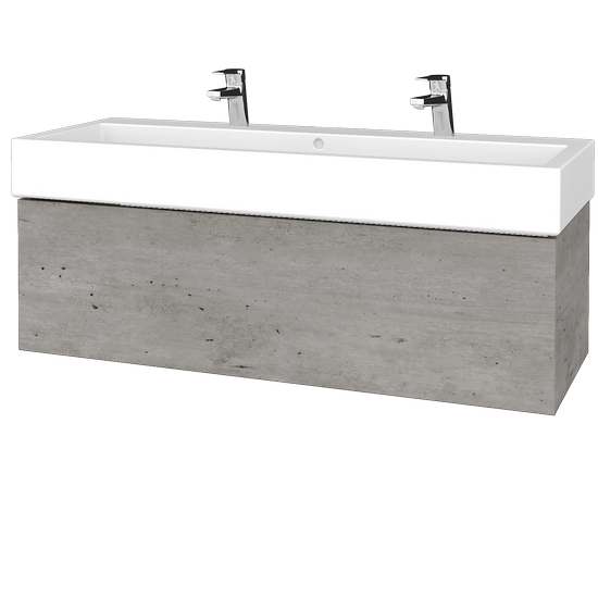 Koupelnová skříňka VARIANTE SZZ 120 pro umyvadlo Duravit Vero - D01 Beton - M01 Bílá mat