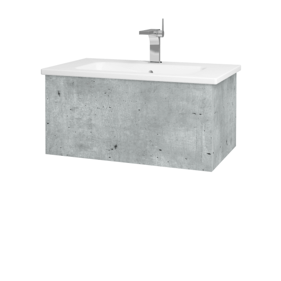 Koupelnová skříňka VARIANTE SZZ 80 (umyvadlo Euphoria)  - D01 Beton - L03 Antracit vysoký lesk