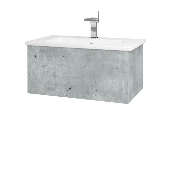 Koupelnová skříňka VARIANTE SZZ 80 (umyvadlo Euphoria)  - D01 Beton - M01 Bílá mat