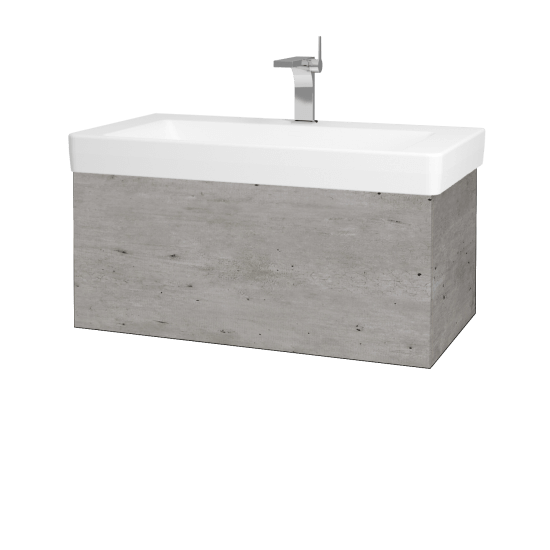 Koupelnová skříňka VARIANTE SZZ 85 pro umyvadlo Laufen Pro S - D01 Beton - M01 Bílá mat