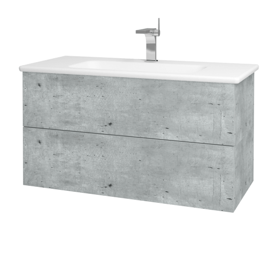 Koupelnová skříňka VARIANTE SZZ2 100 (umyvadlo Euphoria)  - D01 Beton - L03 Antracit vysoký lesk