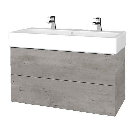 Koupelnová skříňka VARIANTE SZZ2 100 pro umyvadlo Duravit Vero - D01 Beton - L03 Antracit vysoký lesk