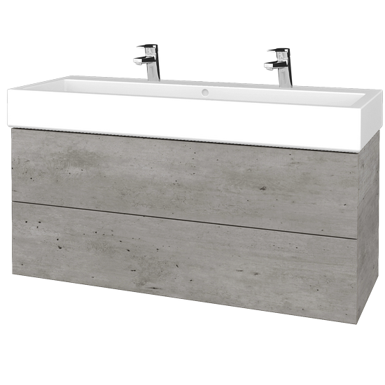 Koupelnová skříňka VARIANTE SZZ2 120 pro umyvadlo Duravit Vero - D01 Beton - M05 Béžová mat