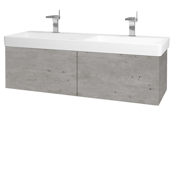 Koupelnová skříňka VARIANTE SZZ2 130 pro umyvadlo Laufen Pro S - D01 Beton - L03 Antracit vysoký lesk
