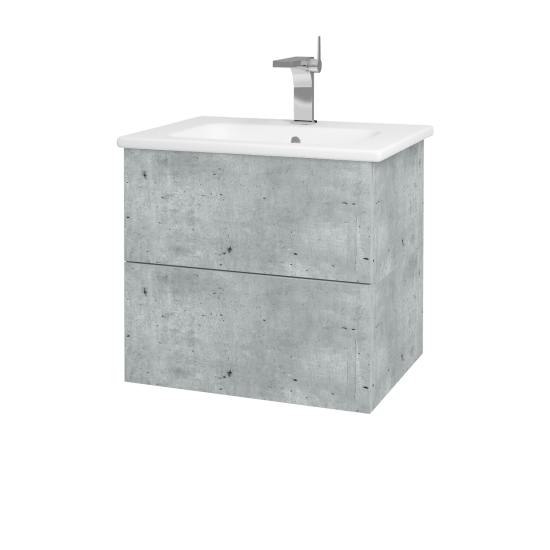 Koupelnová skříňka VARIANTE SZZ2 60 (umyvadlo Euphoria)  - D01 Beton - L03 Antracit vysoký lesk
