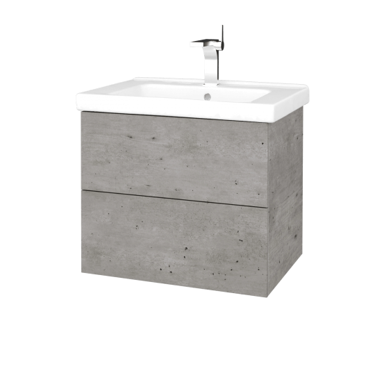 Koupelnová skříňka VARIANTE SZZ2 65 (umyvadlo Harmonia)  - D01 Beton - L03 Antracit vysoký lesk