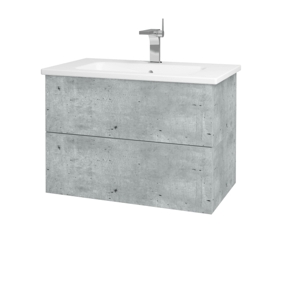 Koupelnová skříňka VARIANTE SZZ2 80 (umyvadlo Euphoria)  - D01 Beton - L03 Antracit vysoký lesk