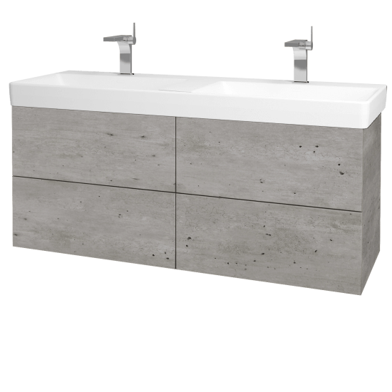 Koupelnová skříňka VARIANTE SZZ4 130 pro umyvadlo Laufen Pro S - D01 Beton - M05 Béžová mat