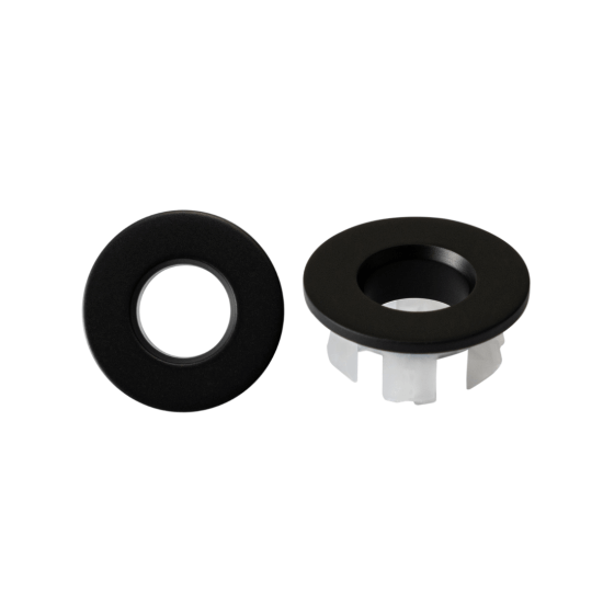 Krytka přepadu černá mat – průměr otvoru 24 mm 