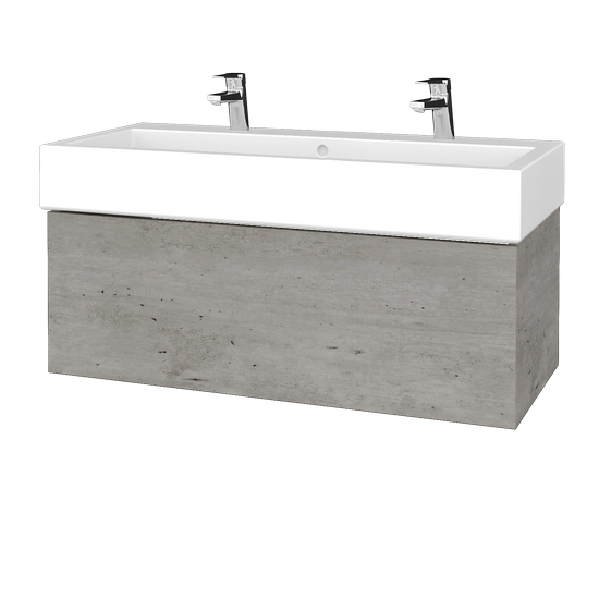 Kúpeľňová skrinka VARIANTE SZZ 100 pre úmyvadlo Duravit Vero - D01 Betón - M01 Biela mat