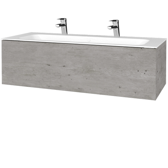 Kúpeľňová skrinka VARIANTE SZZ 120 pre úmyvadlo Finon - D01 Betón - M01 Biela mat