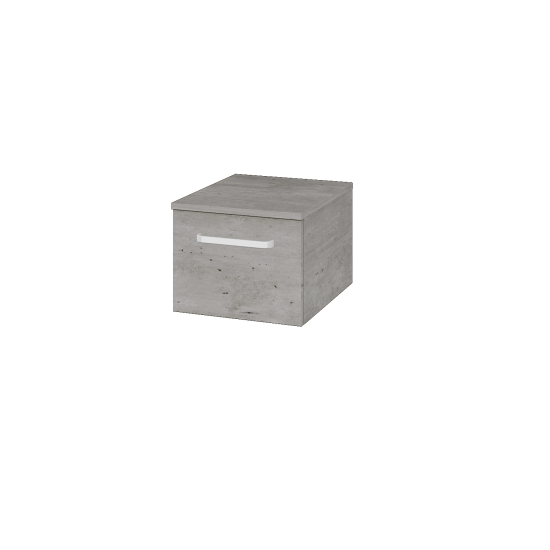 Nízká skříňka DOS SNZ1 40  - D01 Beton - Úchytka T01 - L01 Bílá vysoký lesk
