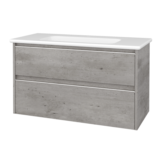 Skříňka pod umyvadlo BONO SZZ2 100 (umyvadlo Euphoria)  - N01 Bílá lesk - D05 Oregon