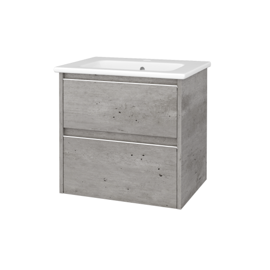 Skříňka pod umyvadlo BONO SZZ2 60 (umyvadlo Euphoria)  - D01 Beton - D23 Herkules