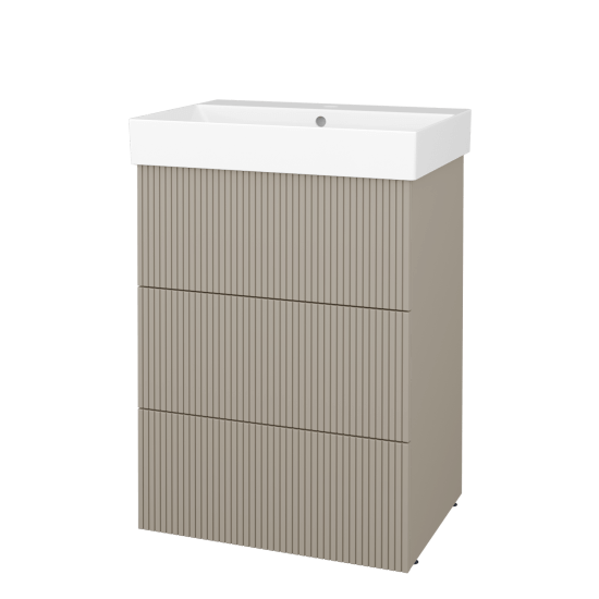 Skříňka pod umyvadlo FLOOR SUZ3 60  - L04 Béžová vysoký lesk - D16 Beton tmavý - Ne