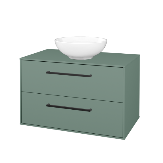 Skříňka pod umyvadlo KVADRO SZZ2 80 (umyvadlo Nikolo 1)  - M18 Mint mat - Úchytka T06 - M18 Mint mat - Ne