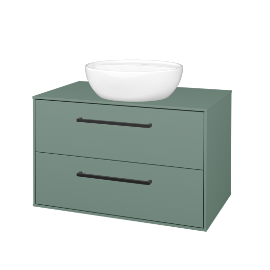 Skříňka pod umyvadlo KVADRO SZZ2 80 (umyvadlo Nikolo 2)  - M18 Mint mat - Úchytka T06 - M18 Mint mat - Ne