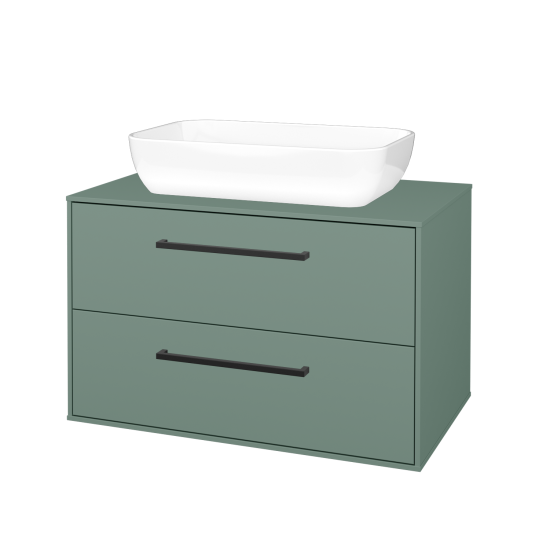 Skříňka pod umyvadlo KVADRO SZZ2 80  - M18 Mint mat - Úchytka T06 - M18 Mint mat - Ne