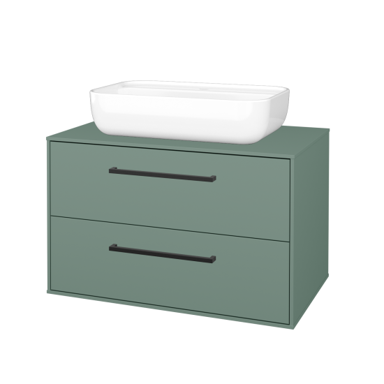 Skříňka pod umyvadlo KVADRO SZZ2 80  - M18 Mint mat - Úchytka T06 - M18 Mint mat - Ne