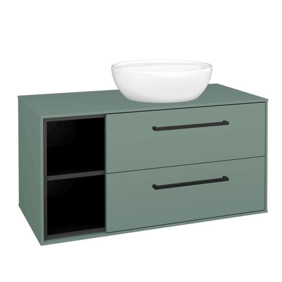 Skříňka pod umyvadlo KVADRO SZZ2O2L 100  - M18 Mint mat - Úchytka T06 - M18 Mint mat - Ne