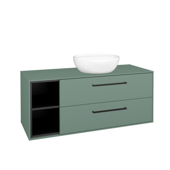 Skříňka pod umyvadlo KVADRO SZZ2O2L 120 (umyvadlo Nikolo 2)  - M18 Mint mat - Úchytka T06 - M18 Mint mat - Ne