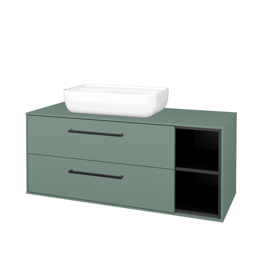 Skříňka pod umyvadlo KVADRO SZZ2O2P 120  - M18 Mint mat - Úchytka T06 - M18 Mint mat - Ne