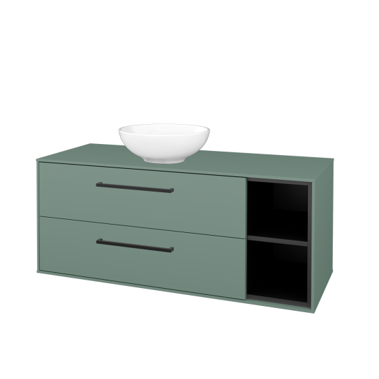 Skříňka pod umyvadlo KVADRO SZZ2O2P 120  - M18 Mint mat - Úchytka T06 - M18 Mint mat - Ne