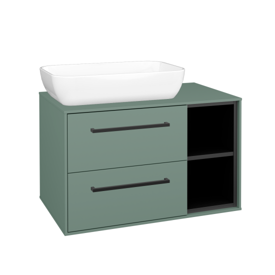 Skříňka pod umyvadlo KVADRO SZZ2O2P 80  - M18 Mint mat - Úchytka T06 - M18 Mint mat - Ne