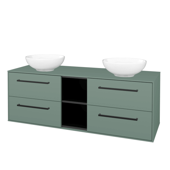 Skříňka pod umyvadlo KVADRO SZZ4O2 140  - M18 Mint mat - Úchytka T06 - M18 Mint mat - Ne