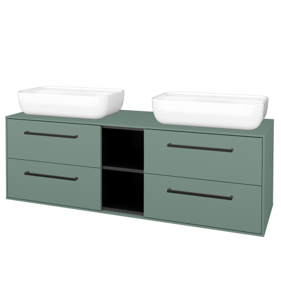 Skříňka pod umyvadlo KVADRO SZZ4O2 150  - M18 Mint mat - Úchytka T06 - M18 Mint mat - Ne